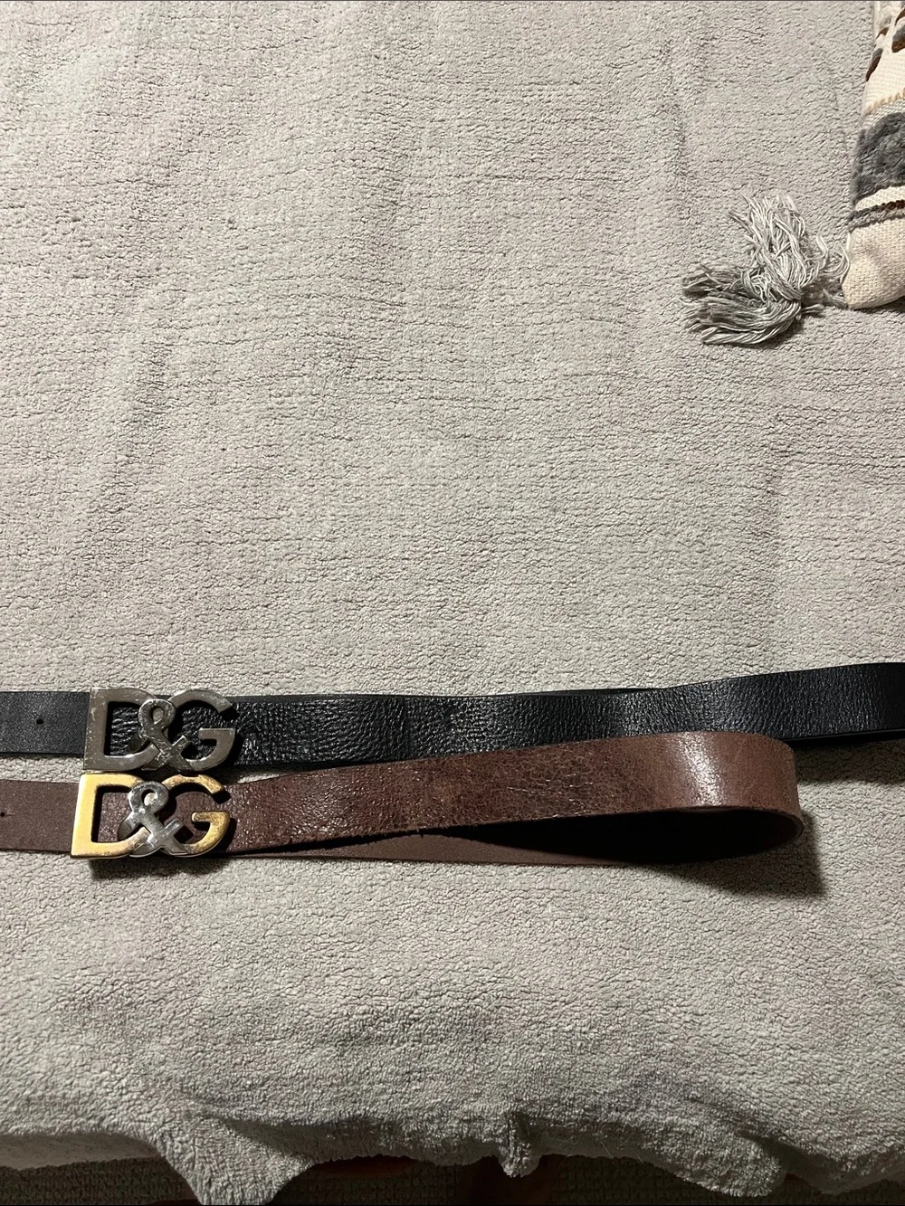 D&G Men's Leather Belts in Black and Brown with D&G Logo Buckles